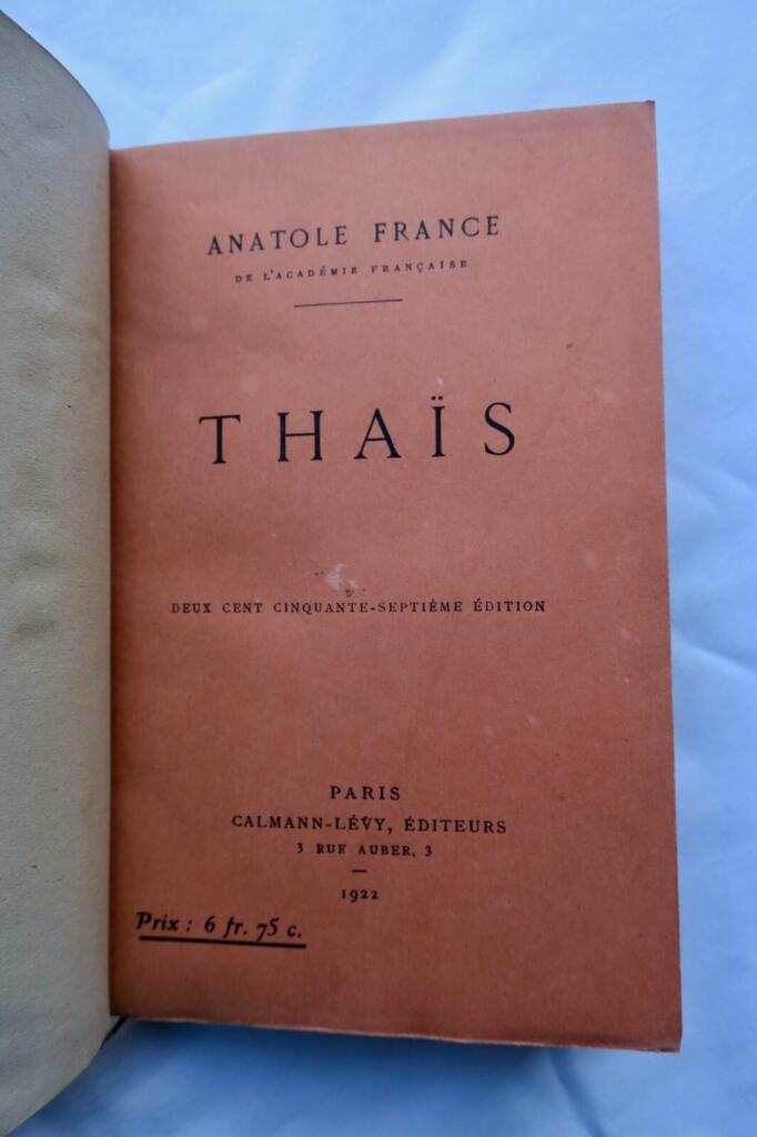 アナトール・フランス
テアイス
1922年