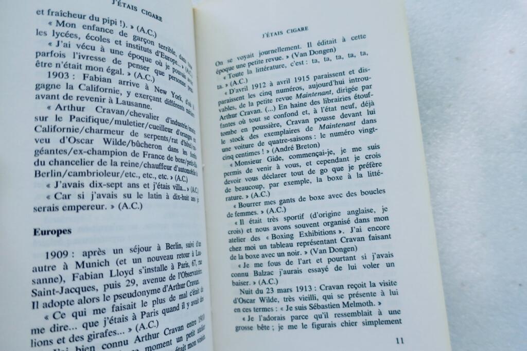 Arthur CRAVAN » J’étais cigare «