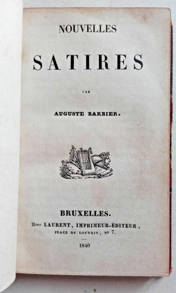 BARBIER AUGUSTE NOUVELLES SATIRES Mme LAURENT, 1840. 66 x 106 mm