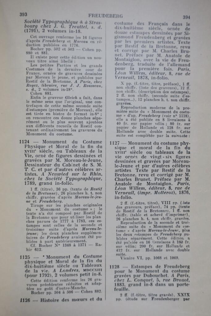 BIBLIOGRAPHIE GENERALE DU COSTUME ET DE LA MODE. (volume premier seul) 1933