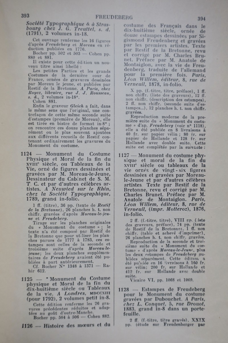 BIBLIOGRAPHIE GÉNÉRALE DU COSTUME ET DE LA MODE. (Band eins allein) 1933