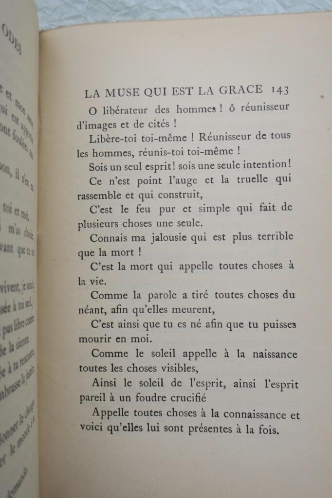 CLAUDEL CINQ GRANDES ODES SUIVIES D&rsquo;UN PROCESSIONNAL POUR SALUER LE SIECLE 1919