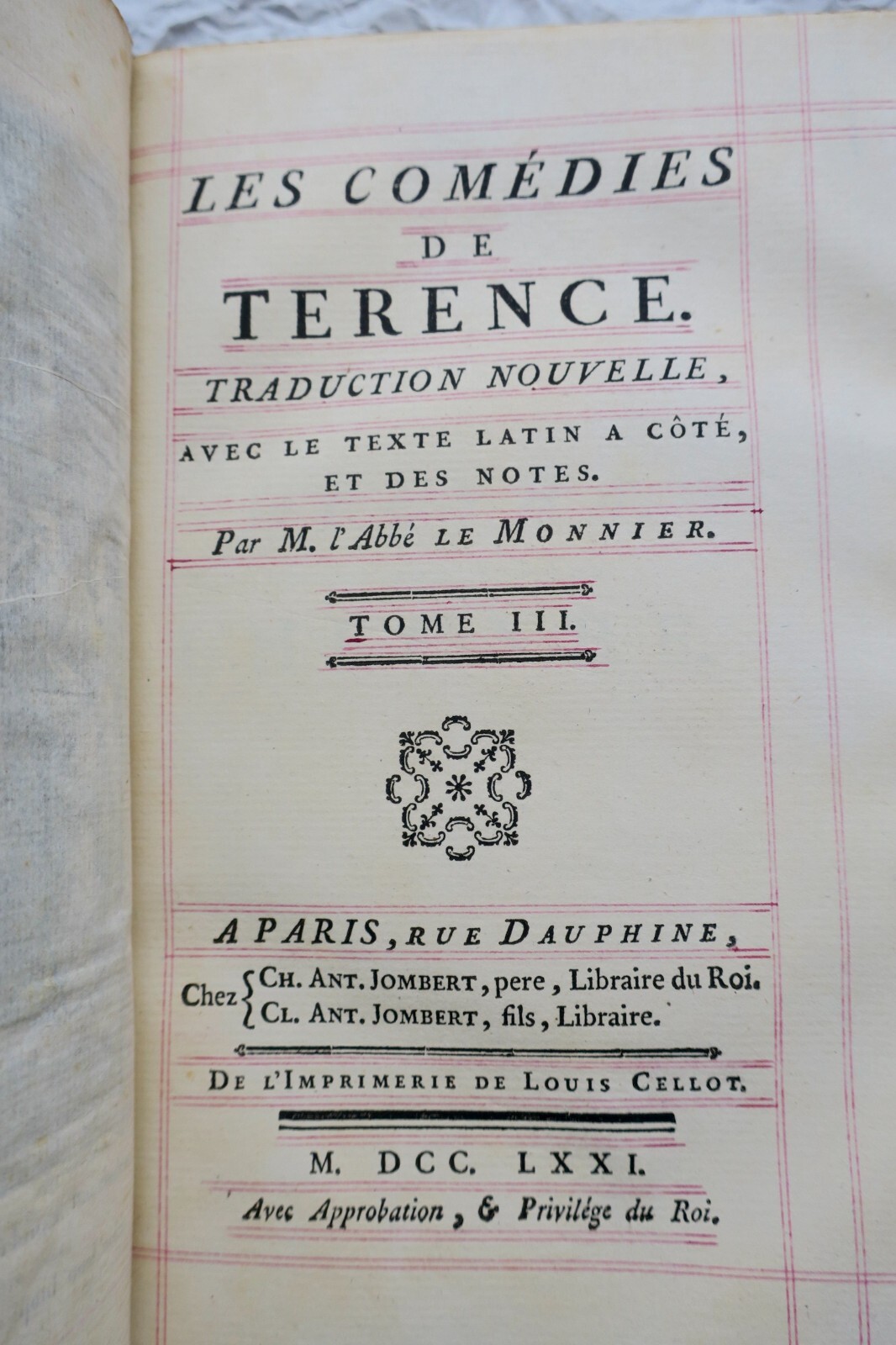 comédies TERENCE Les Comédies de Térence 1771 reliure maroquin – Image 9