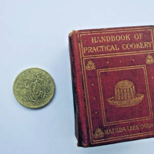 Cuisine: Handbook of Practical Cookery by Matilda Lees Dods, 1905, 48 x 57 mm miniature