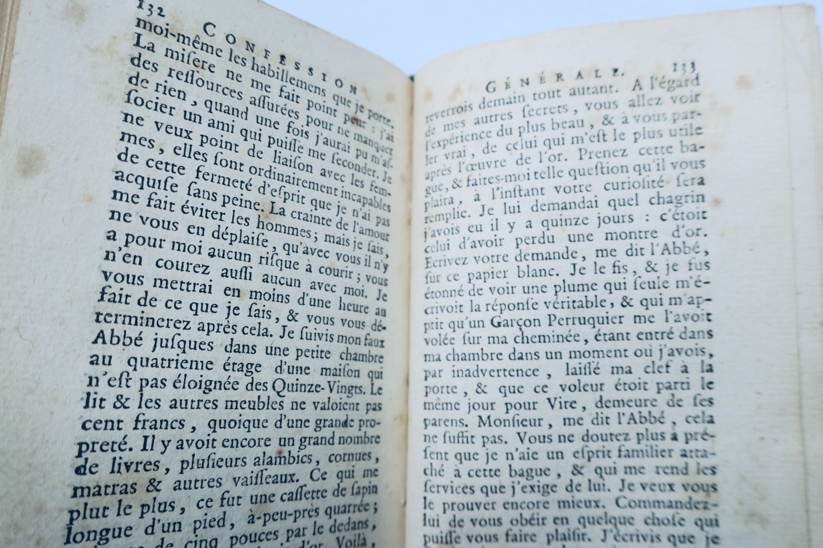 curiosa CAZIN Beichte des Chevalier de Wilfort 1772