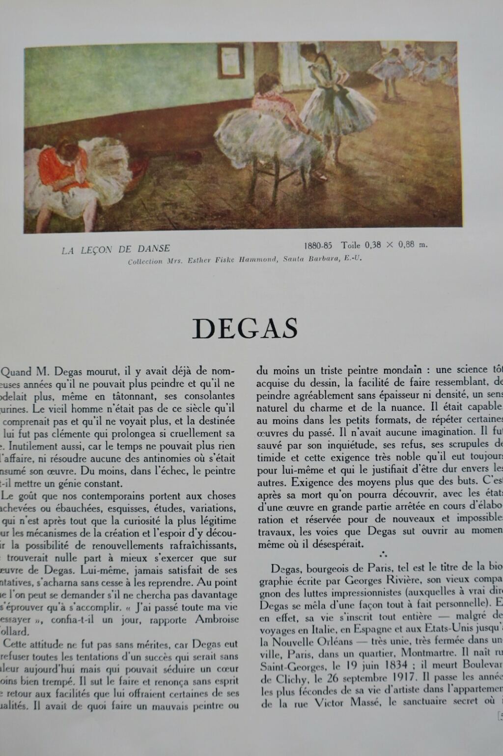 Degas LASSAIGNE Degas 1947