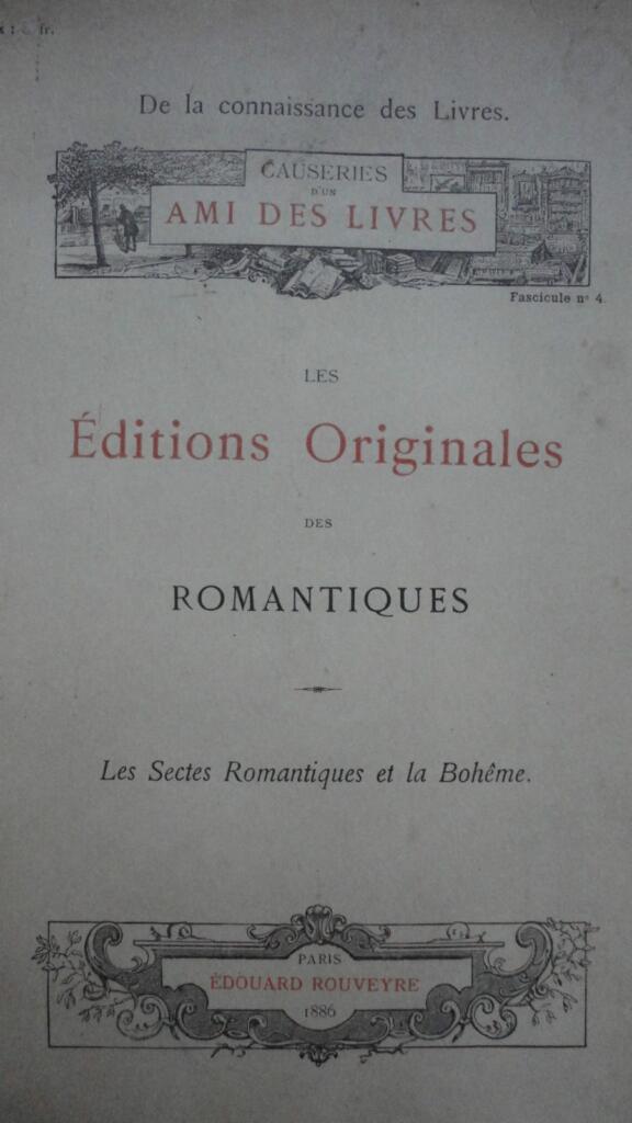 Derome THE ORIGINAL EDITIONS OF THE ROMANTICS Romantic sects and bohemianism