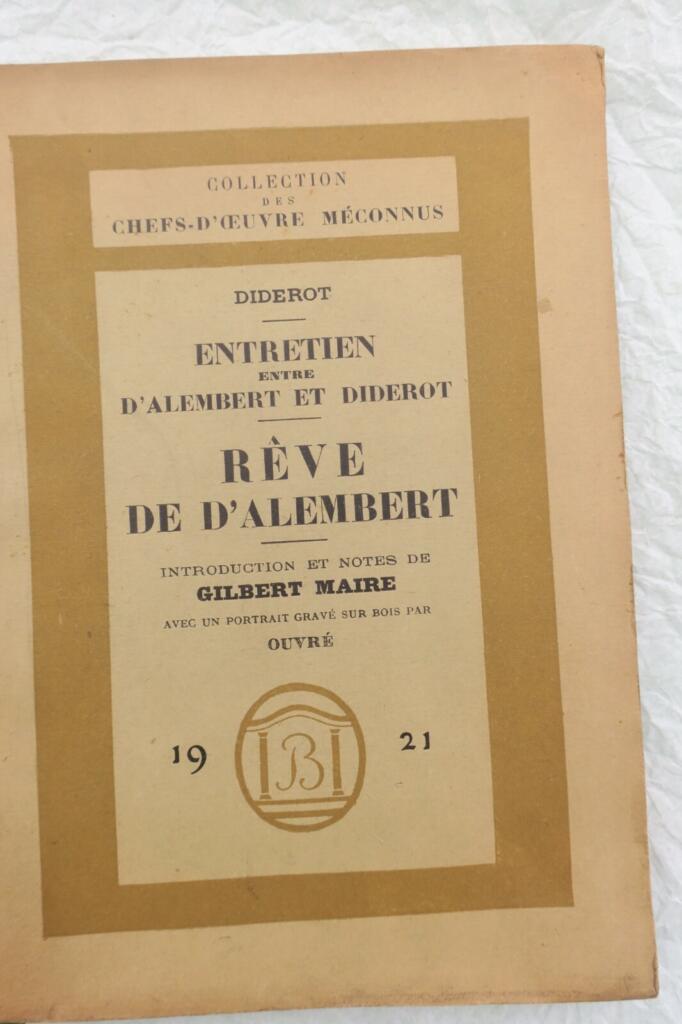 Diderot Rêve de dAlembert - dAlembert 与 Diderot 对话 1921