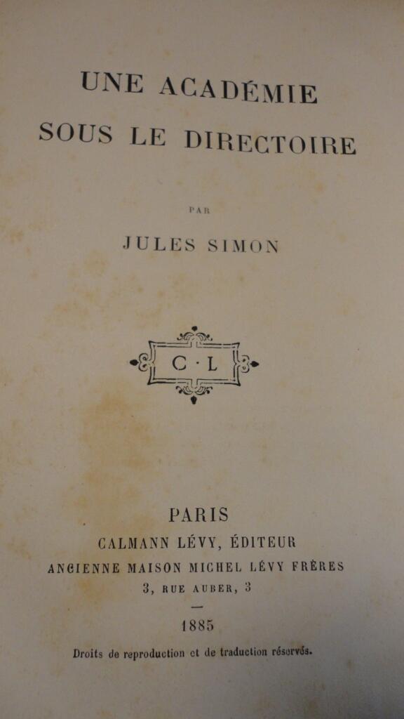 Empire Une Académie sous le Directoire 1885