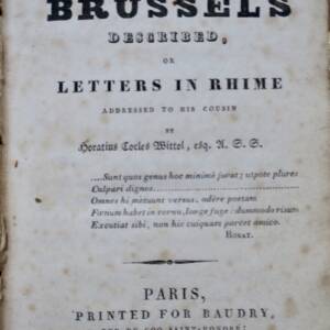 イギリス社会 ブリュッセルにて描写、または韻文による書簡 1825年