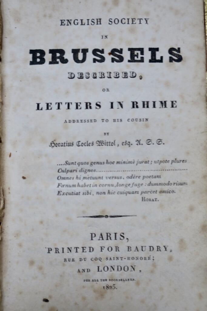 English Society in Brussels Described, or Letters in Rhyme 1825