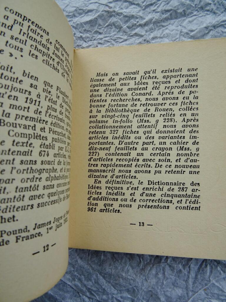 FLAUBERT GUSTAVE DICTIONNAIRE DER KLISCHÉES gefolgt von CATALOGUE DER KLISCHÉES
