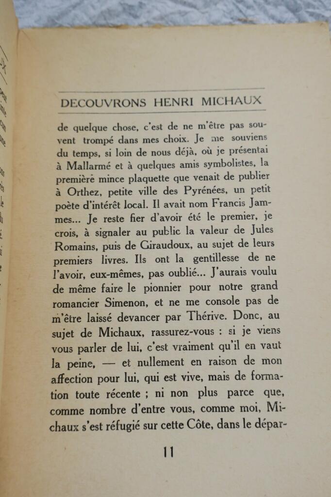 GIDE, ANDRÉ　DÉCOUVRONS HENRI MICHAUD　GALLIMARD 1941