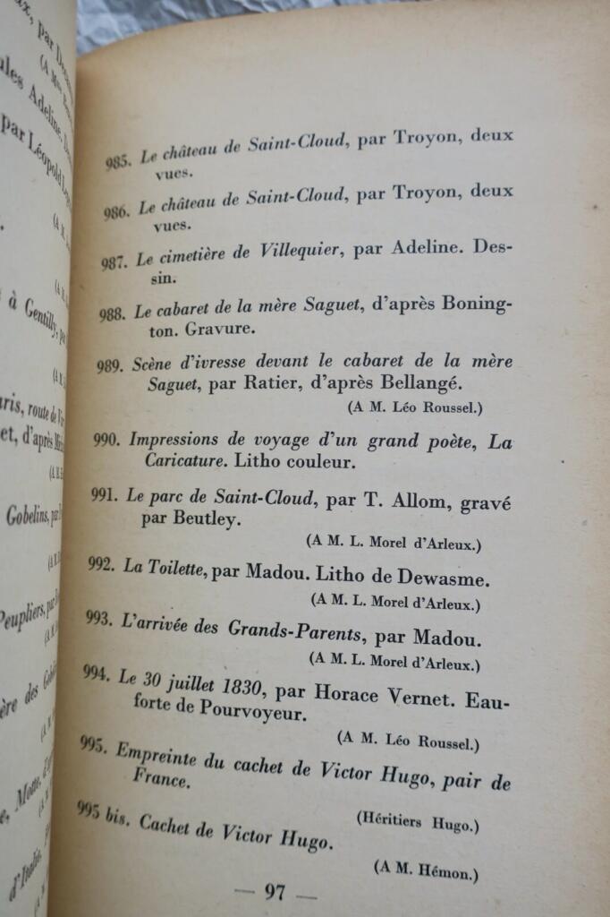 Victor Hugo as Told Through Images Catalogue June - July - August 1930