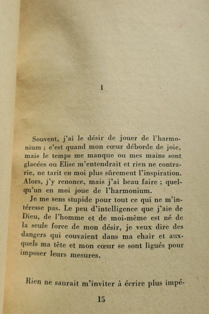 JOUHANDEAU REFLEXIONEN ÜBER DAS LEBEN UND DAS GLÜCK
Gallimard, 1958