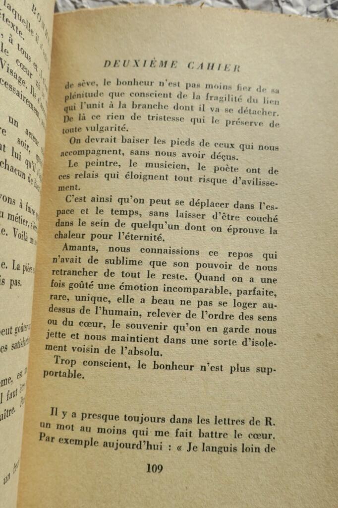JOUHANDEAU REFLEXIONEN ÜBER DAS LEBEN UND DAS GLÜCK
Gallimard, 1958
