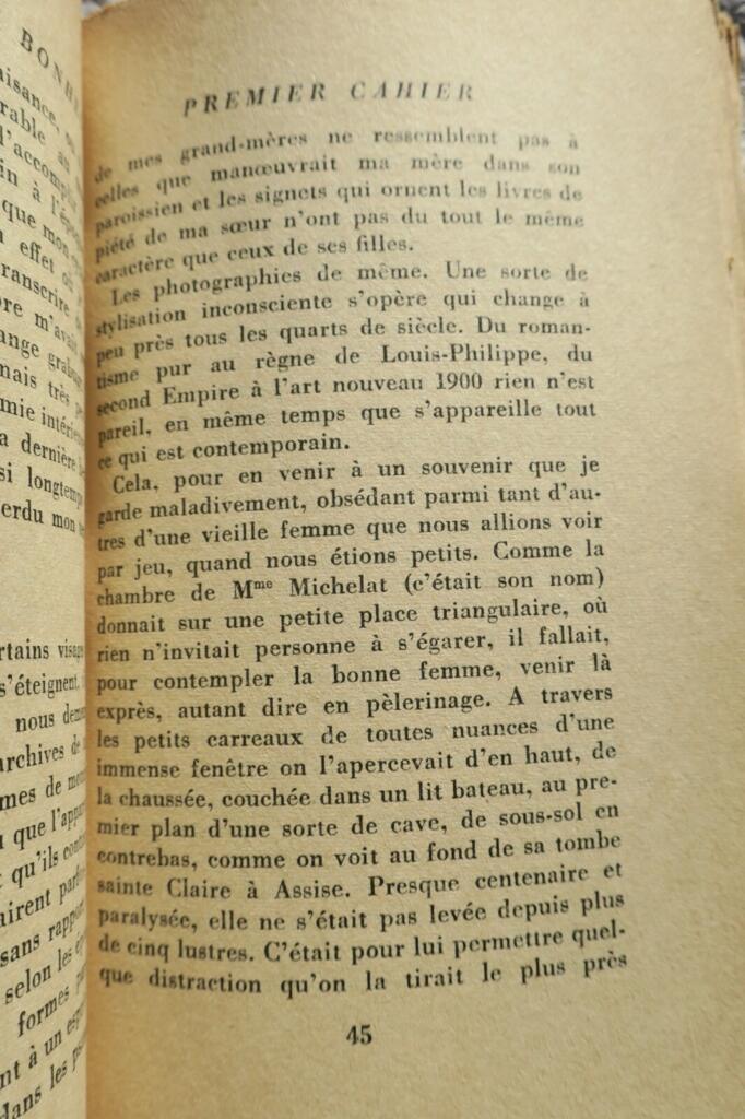 JOUHANDEAU REFLEXIONEN ÜBER DAS LEBEN UND DAS GLÜCK
Gallimard, 1958