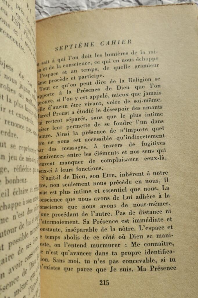 JOUHANDEAU REFLEXIONEN ÜBER DAS LEBEN UND DAS GLÜCK
Gallimard, 1958