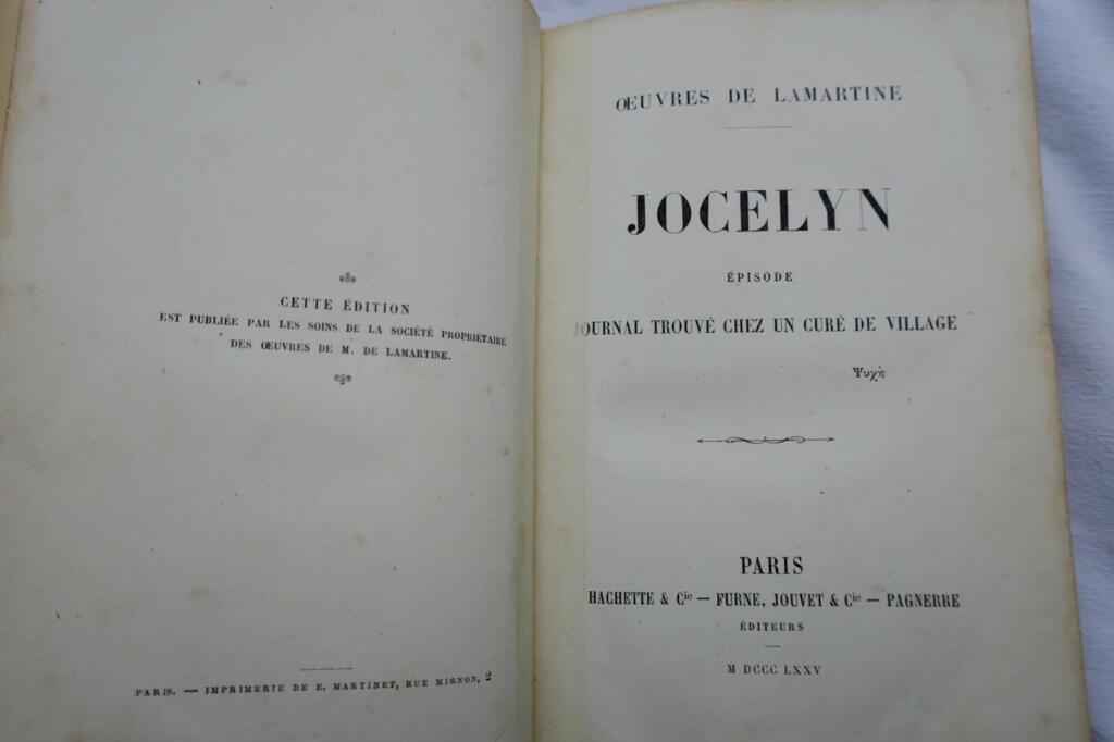 Jocelyn by Alphonse de Lamartine, Journal found in a village priest's possession, 1875