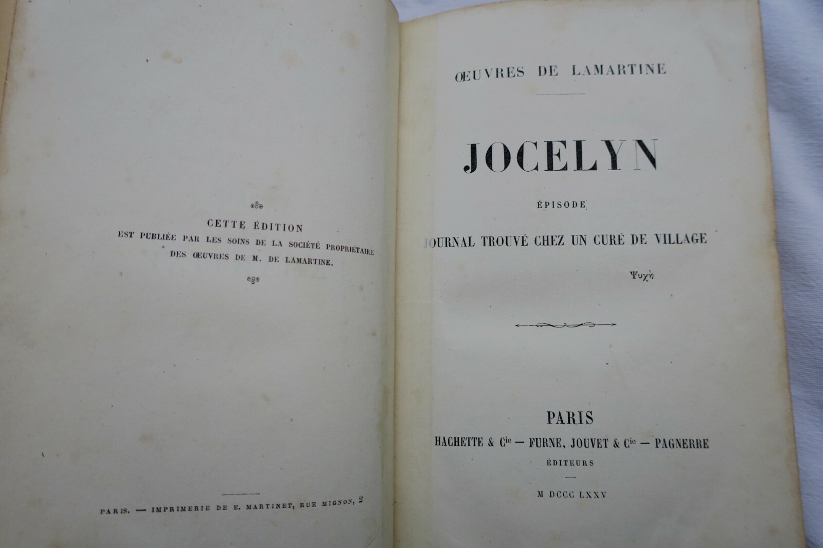 Lamartine, Jocelyn. Journal, bei einem Dorfpfarrer gefunden 1875