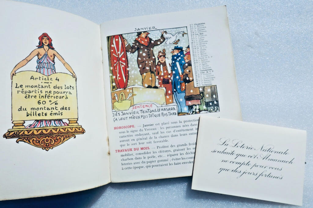 Loto HÉMARD Almanach der Nationalen Lotterie 1937