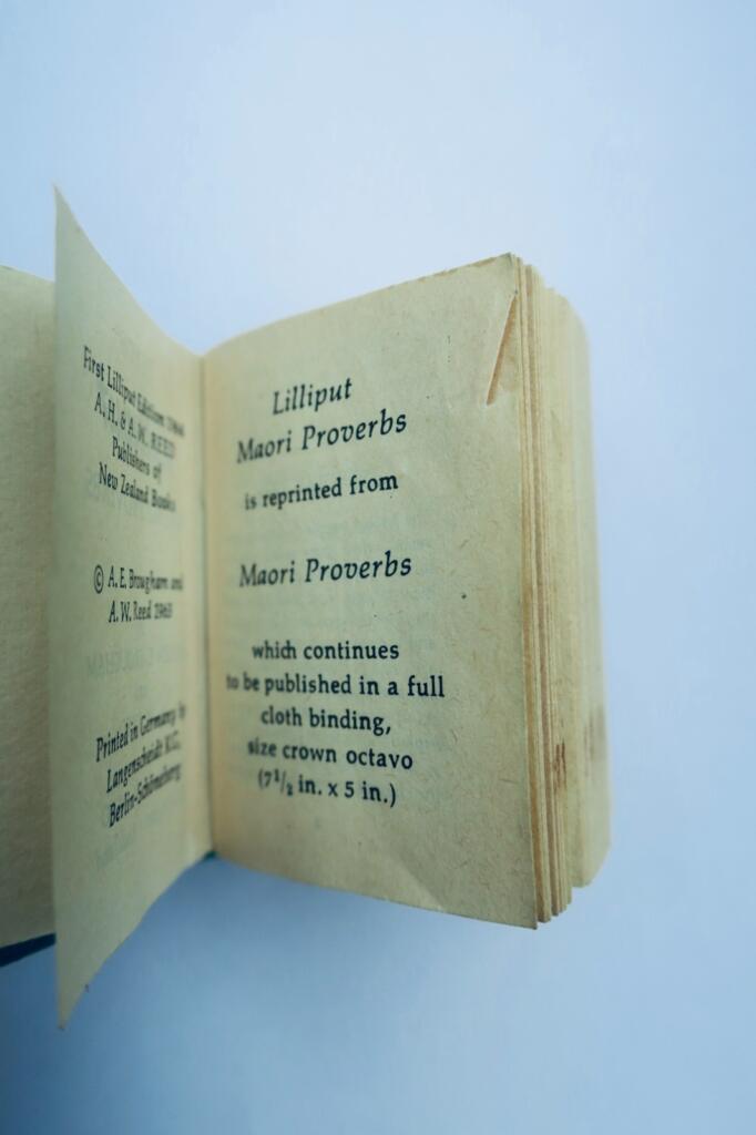 maori A. E. Brougham Reeds Lilliput Maori Proverbs 36 x 48 mm.