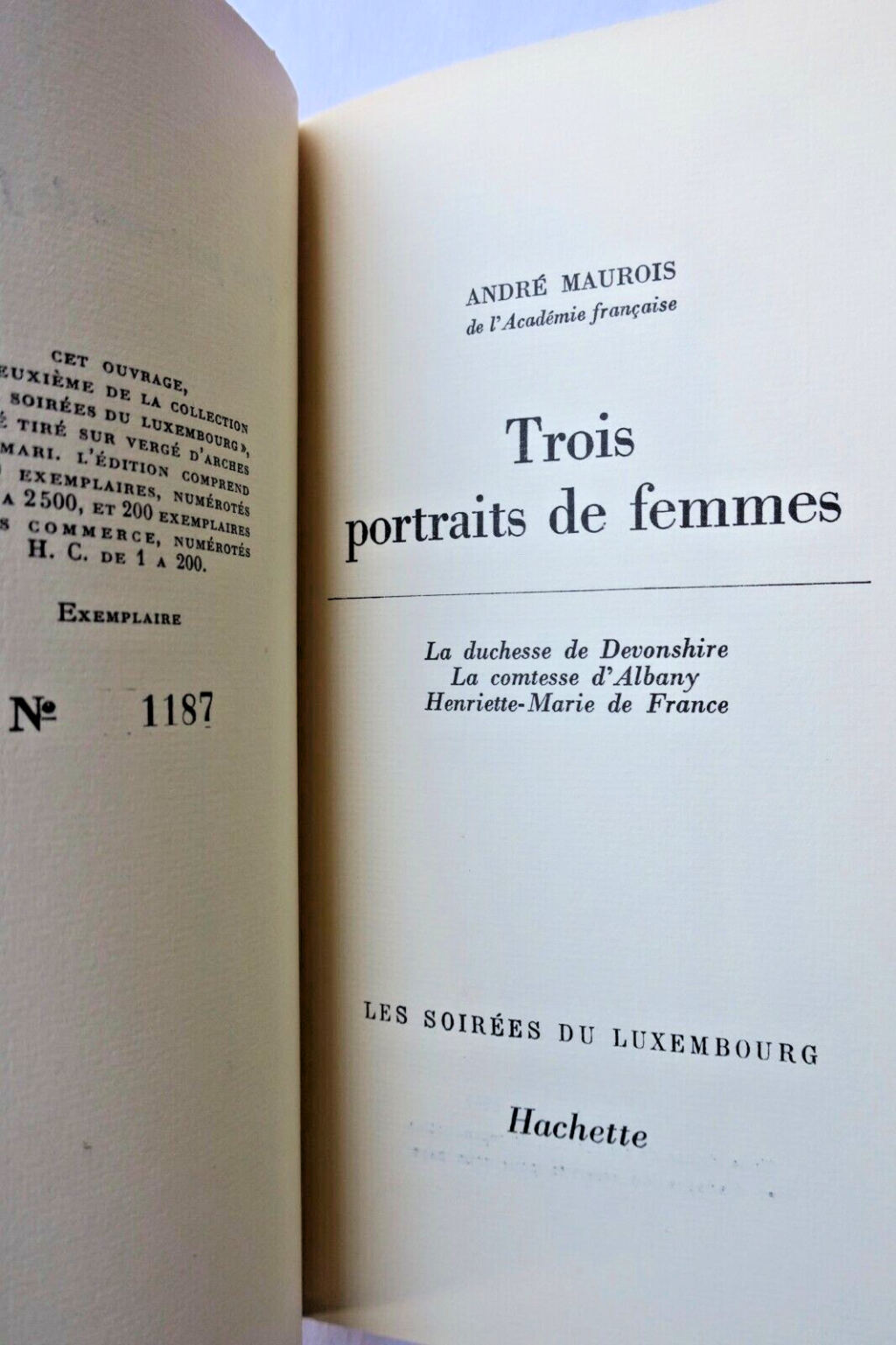 MAUROIS Trois portraits de femmes 1967