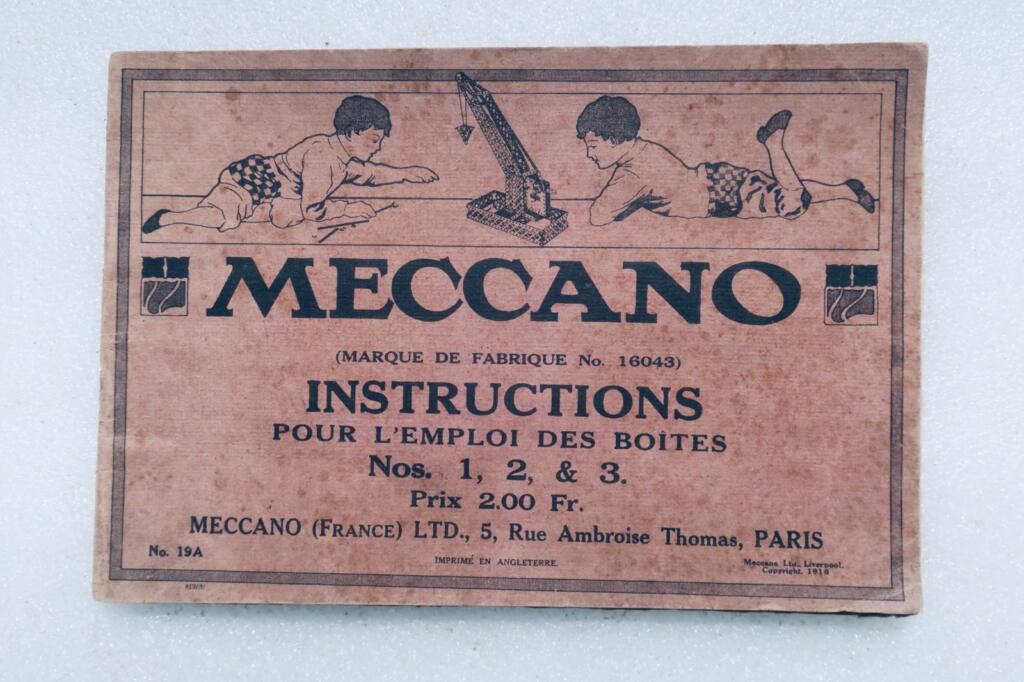 MECCANO (Trademark Instructions for the Use of Boxes No1, 2, & 3)