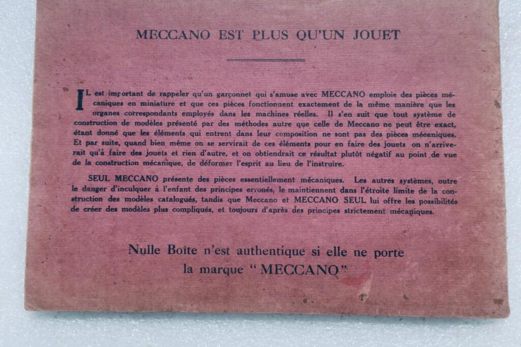MECCANO (Trademark Instructions for the Use of Boxes No1, 2, & 3)