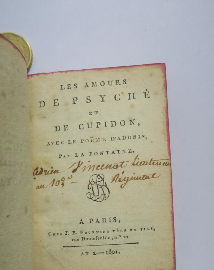 mini LA FONTAINE Die Lieben von Psyche und Amor, mit dem Gedicht von Adonis 1801