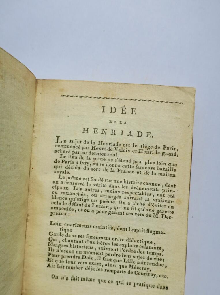 minuskul la Henriade Gedicht 1802 Voltaire