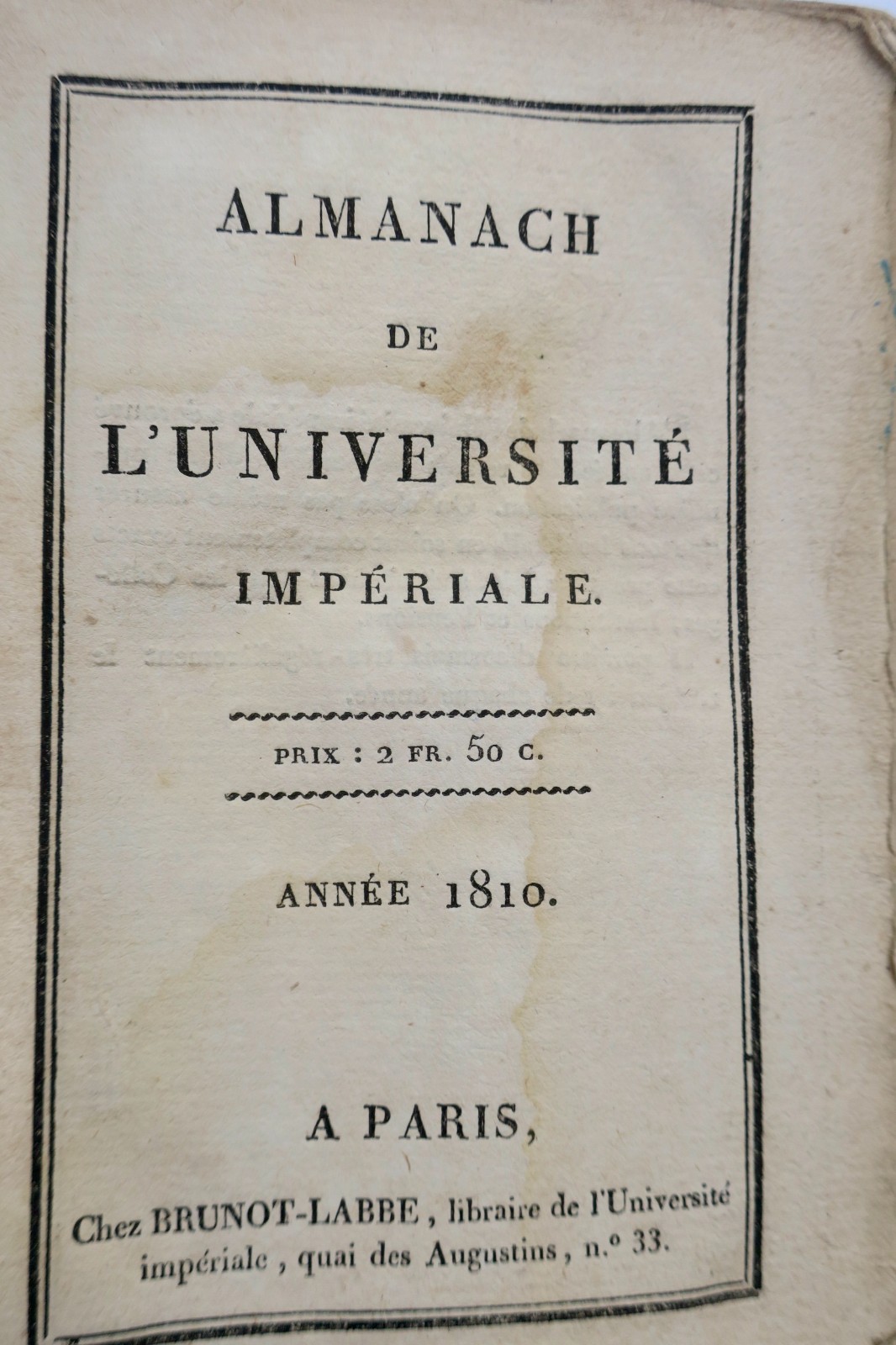 napoléon ALMANACH de l’Université impériale, année 1810 – Image 2