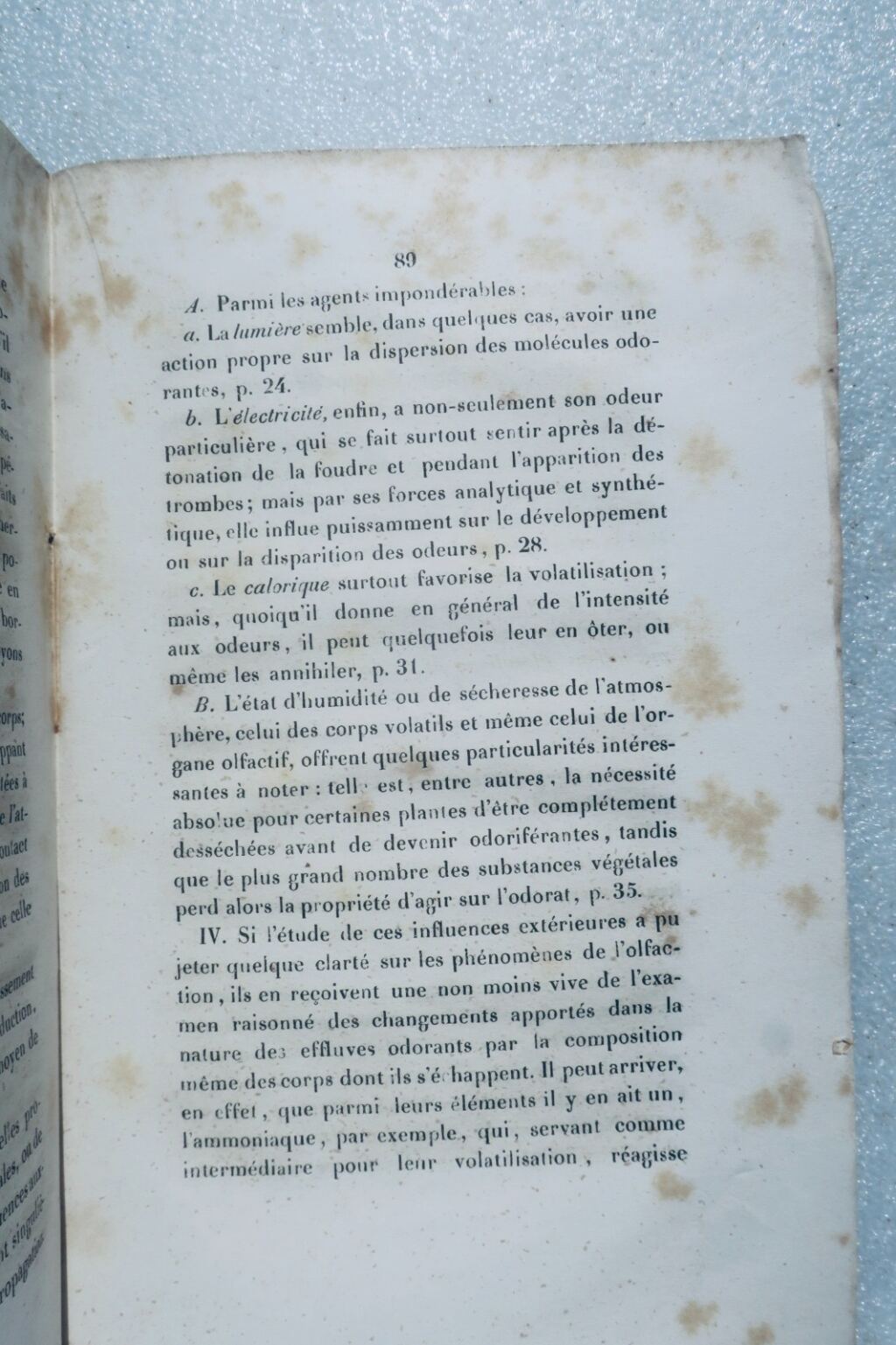 臭氧 迪梅里尔 《气味：其性质与生理作用》 1843年