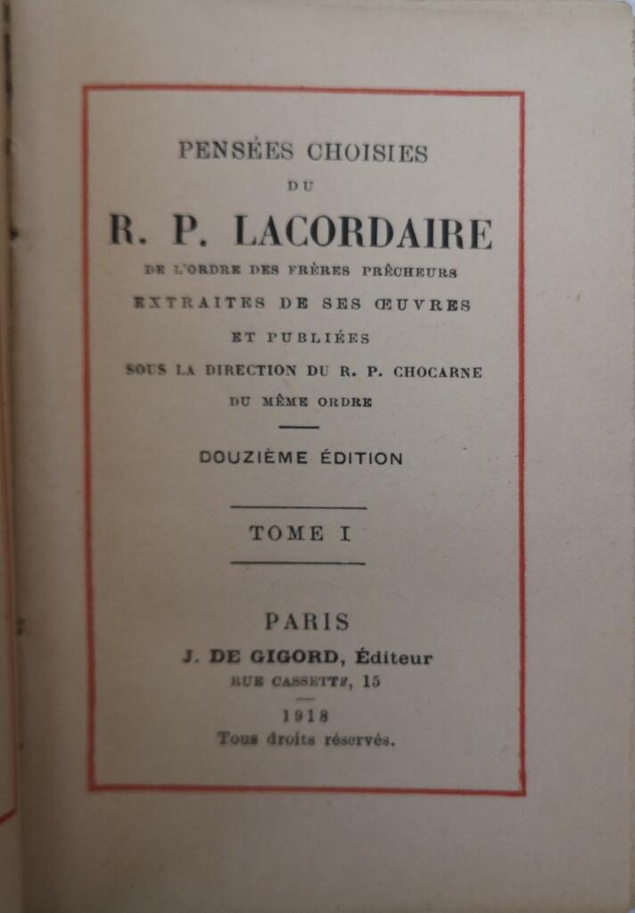 Gewählte Gedanken des R. P. Lacordaire