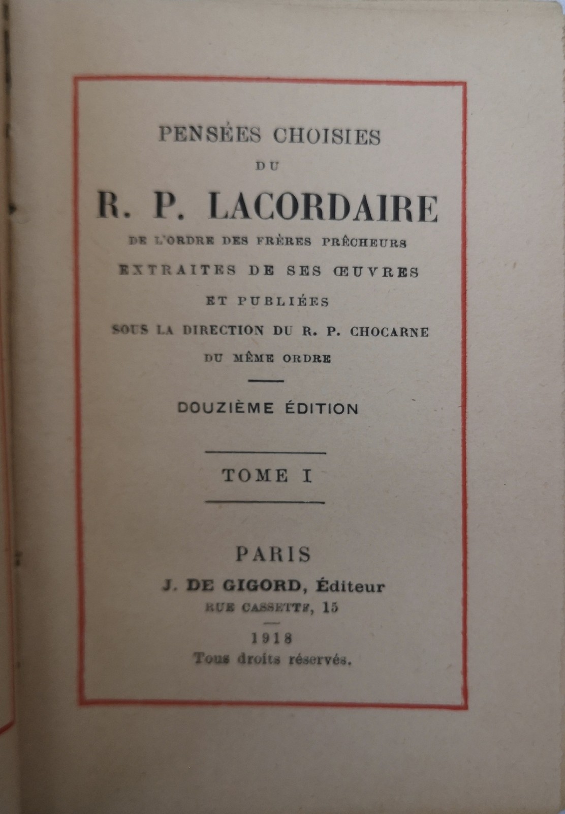 Ausgewählte Gedanken des R. P. Lacordaire