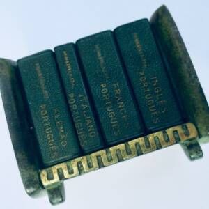 Portugal, Lilliput dictionaries, Portuguese, 35x50 mm, small bronze cabinet