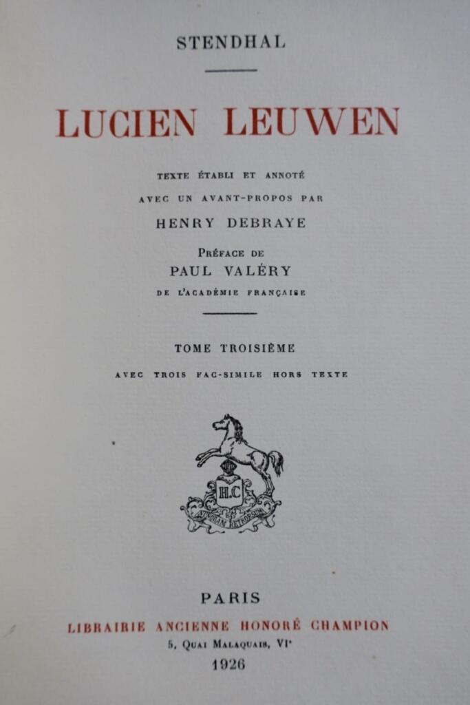 STENDHAL Lucien Leuwen 1927
