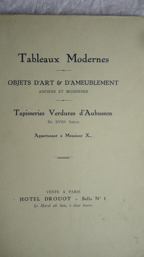 Tables modernes, objets d'art and furniture, tapestries, Verdures d'Aubusson