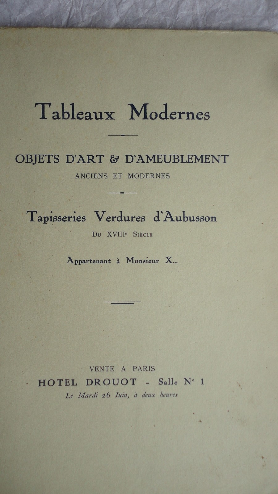 TAPESTRIES, MODERNE TAFELBILDER, KUNST- UND MOBILIEROBJEKTE, GRÜNLAND-TAPISSERIEN VON AUBUSSON...