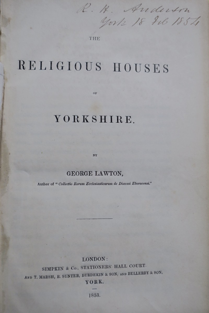Die religiösen Häuser Yorkshires 1853