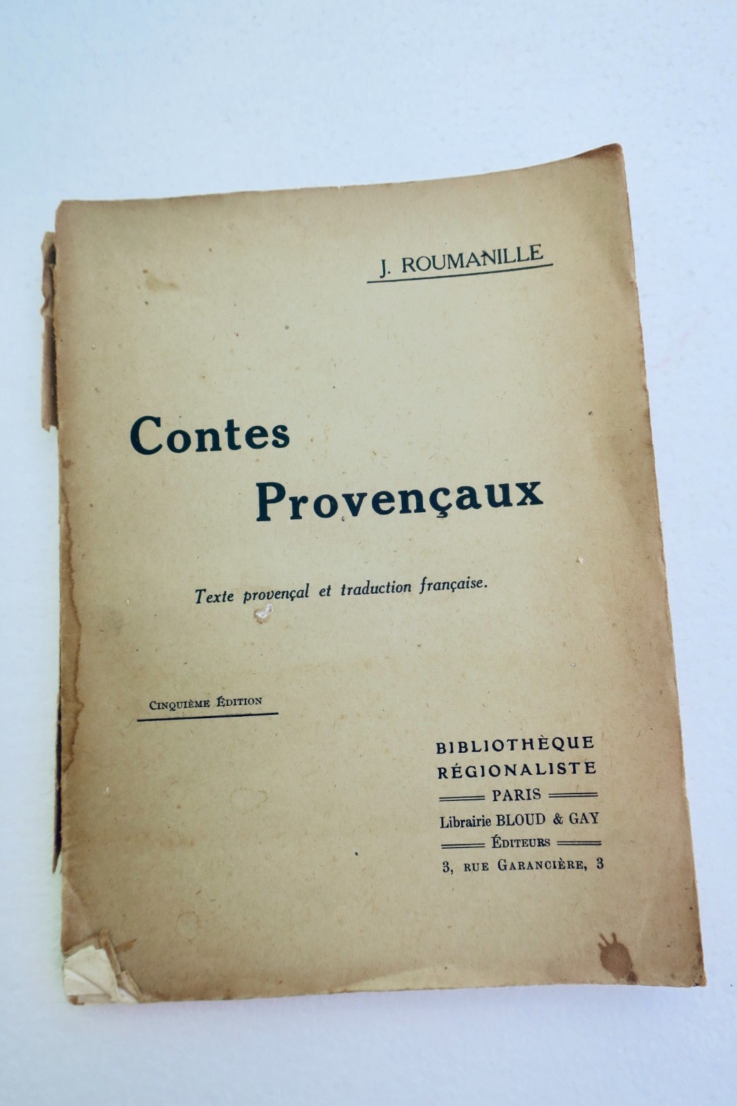 provence ROUMANILLE Contes Provençaux. Contes choisis, avec le texte - La Librairie Antique