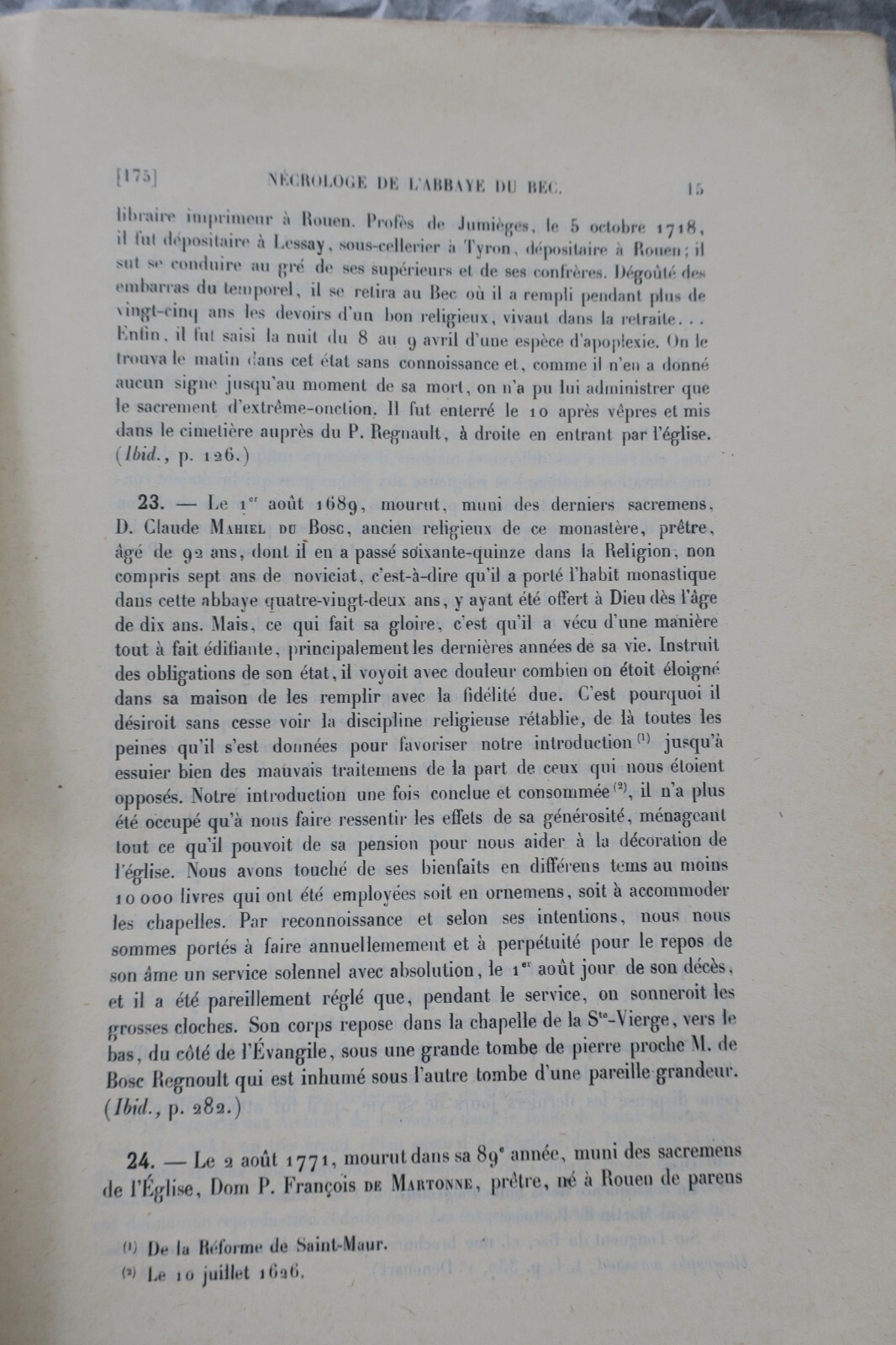 Abbaye du bec extraits du nécrologue de l'abbaye du bec 1926 Sauvage – Image 3