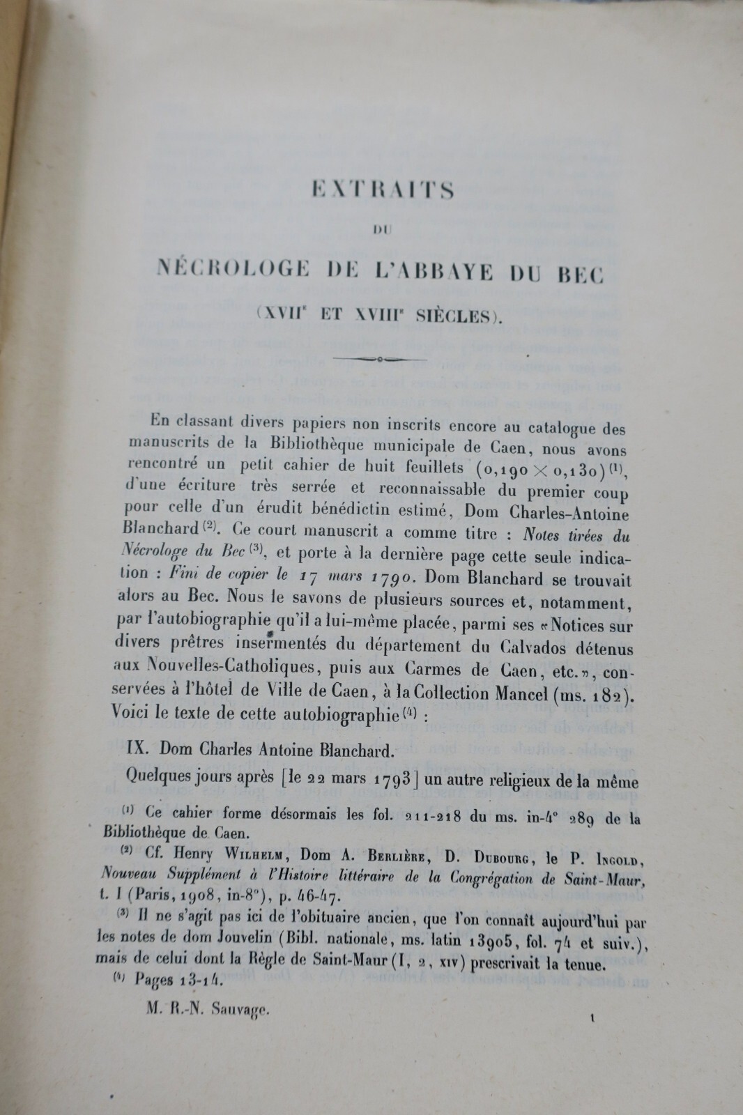 Abbaye du bec extraits du nécrologue de l'abbaye du bec 1926 Sauvage – Image 5