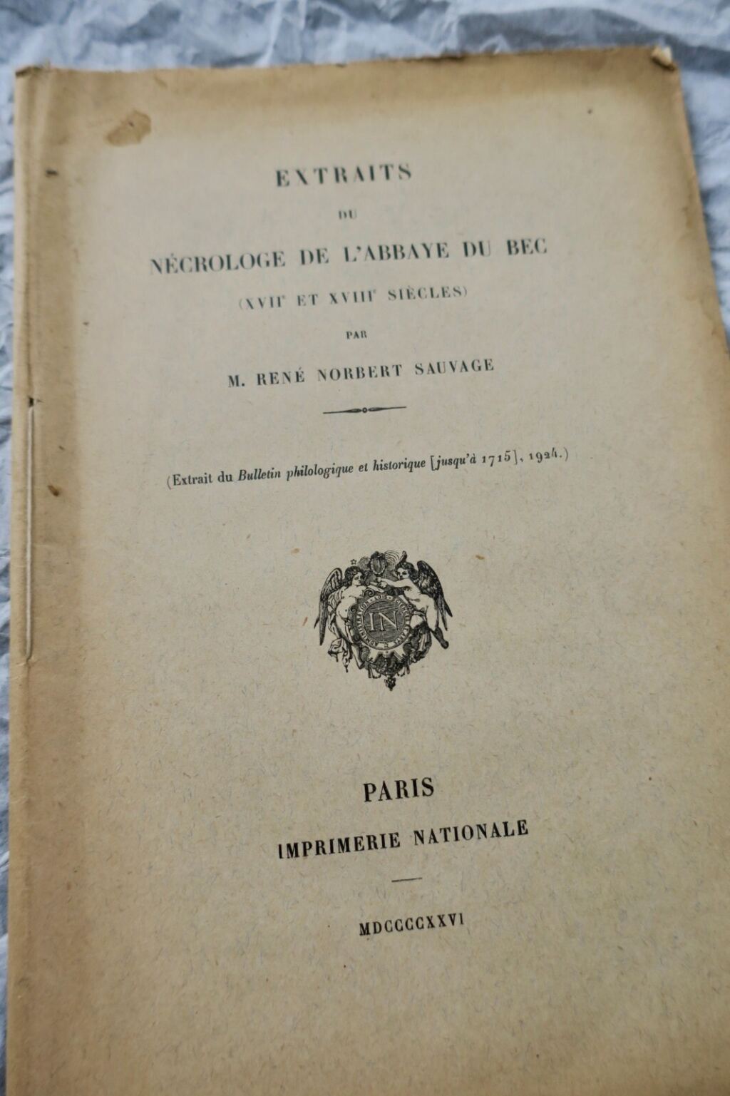 Abbaye du bec extraits du nécrologue de l’abbaye du bec 1926 Sauvage