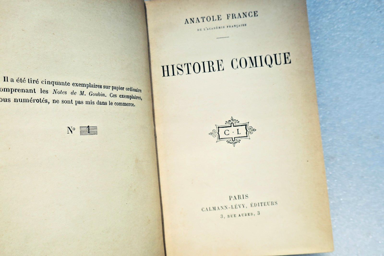 Anatole France《幽默故事》+簽名+致F. Le Dantec醫生函