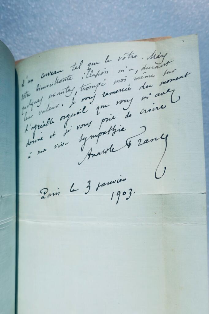 Anatole FRANCE histoire comique + dédicace + Lettre aux Dr F. Le Dantec