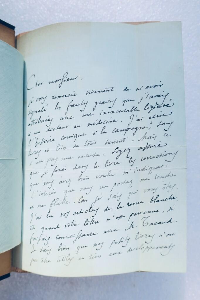 Anatole FRANCE histoire comique + dédicace + Lettre aux Dr F. Le Dantec