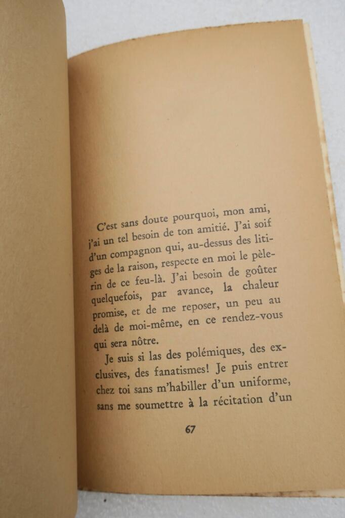Antoine de Saint-Exupéry Lettre à un otage - Gallimard, 1950