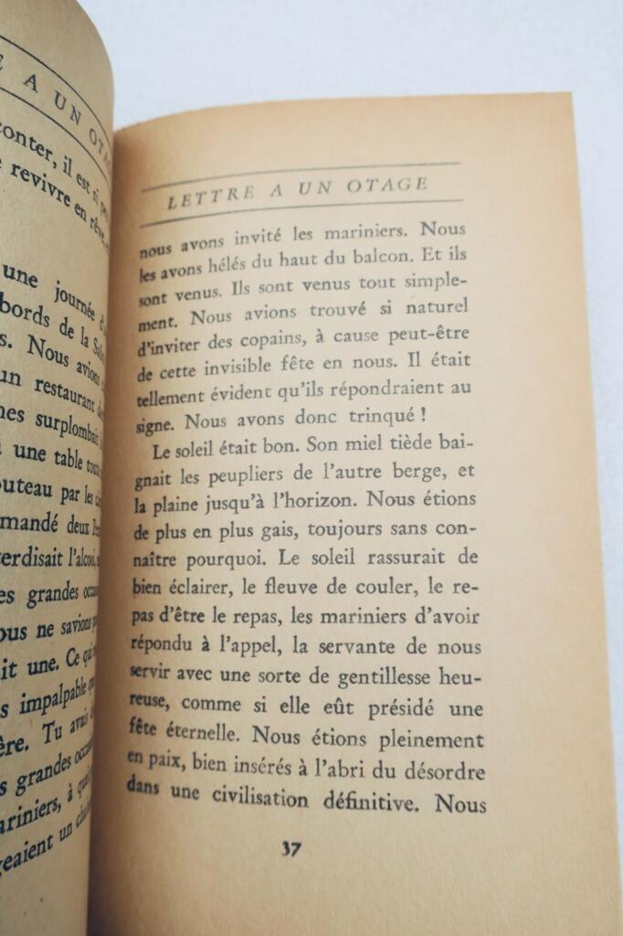Antoine de Saint-Exupéry Lettre à un otage - Gallimard, 1950