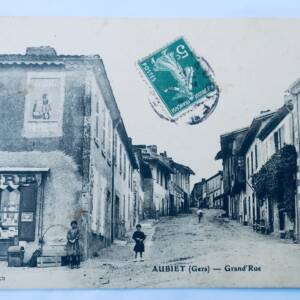 Aubiet, Grand'rue, Gers 1908, Lebensmittelgeschäft